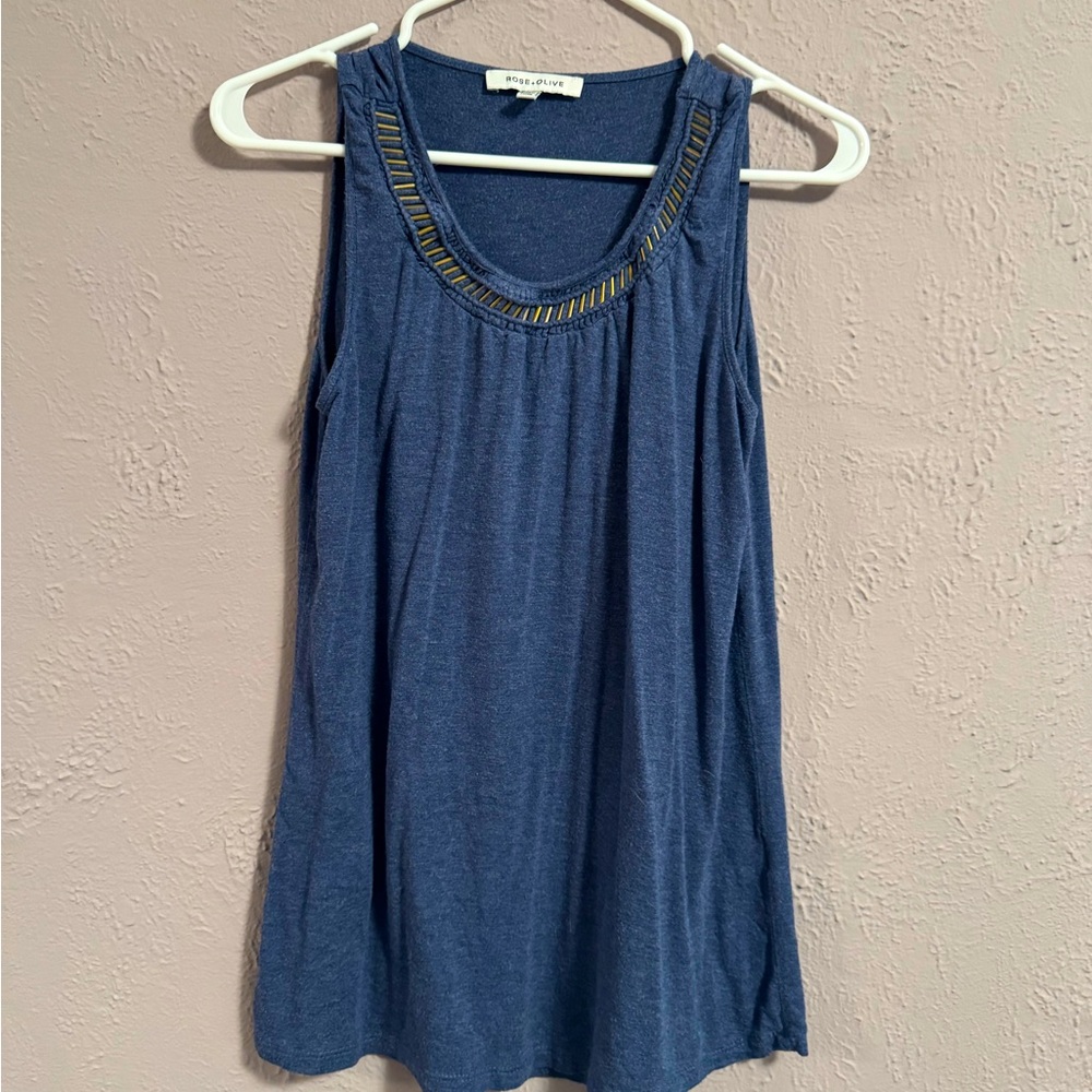 Rose & Olive beaded tank